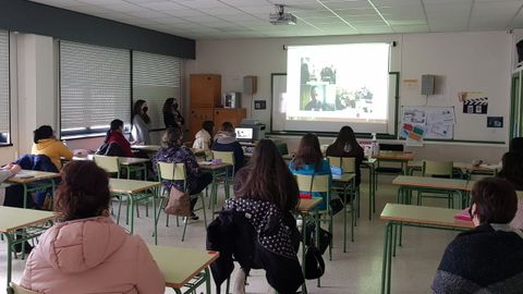 Momento de la proyeccin y el posterior coloquio