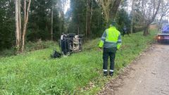 Accidente con vuelco en Ribadeo