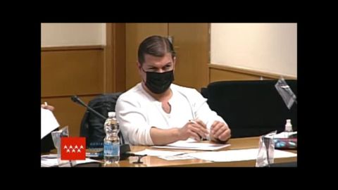 Captura de video del acusado C�sar Rom�n, el Rey del Cachopo, mientras comparece en una nueva sesi�n de su juicio por el asesinato de Heidi Paz, este jueves, en la Audiencia Provincial de Madrid
