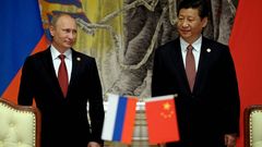 El presidente ruso, Vladimir Putin, y su hom�logo chino, Xi Jinping.