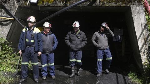 Los mineros de Mina Miura, que este jueves han abandonado su encierro despu�s de quince d�as para iniciar una marcha de varios d�as hasta la Junta General para exigir al empresario el pago de sus salarios y el mantenimiento de la actividad
