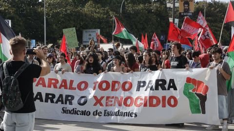 Manifestación de apoyo a Palestina en A Coruña.