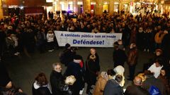 La concentraci�n en defensa de la sanidad p�blica tuvo lugar el viernes por la tarde en la Praza da Ferrer�a de Pontevedra