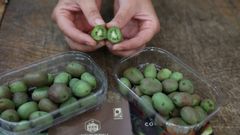 Los kiwi�os, en el puesto de A Casa da Quenlla, en la Praza de Abastos de Santiago