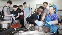 Alumnos de intercambio en el colegio de Catoira, en una imagen de archivo.