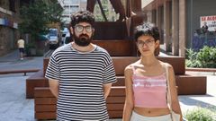 Hadri�n Alonso y Fabiola Plaza, miembros de la Plataforma Galega Vivenda Xa en Ourense