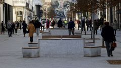 La calle Compostela, en A Coru�a, completa su peatonalizaci�n antes de Navidad