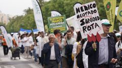 Manifestaci�n de m�dicos en contra del estatuto marco impulsado por el Gobierno central.