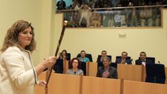 La alcaldesa de Nar�n, una de las que se subi� el sueldo, durante su toma de posesi�n