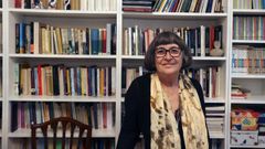 Antolina Fern�ndez, no rinc�n de lectura que ten na s�a casa de Pontevedra