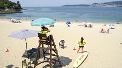 Playa de Portocelo, en Marín, uno de los arenales donde se presta servicio de socorrismo desde junio