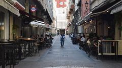 La calle Torreiro, antao repleta de tiendas de moda, concentra ahora numerosos locales de hostelera