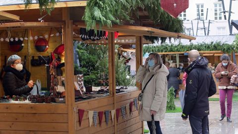 Mercado de Nadal de Lugo, situado en la plaza de San Marcos.