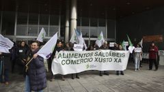 Protesta del Sindicato Labrego contra el acuerdo de Mercosur en Santiago