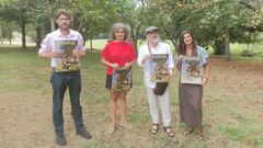 El alcalde de Arteixo, Carlos Calvelo; la concejala de Contrataci�n y Turismo, Patricia Amado; Bieito Romero (Luar na Lubre) y Nuria Naya (Entresons), en la presentaci�n del Festival de Sisalde 2026