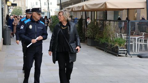 Paula Alvarellos y Jes�s Pi�eiro, en la R�a San Marcos