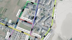 Grfico distribuido por el Concello para informar sobre el nuevo sentido de circulacin en siete calles de Foz
