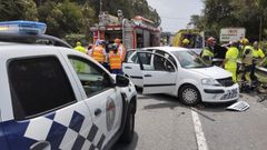 El accidente de tr�fico se produjo este martes, sobre las 13.00 horas, en la carretera N-550 a su paso por Vilaboa