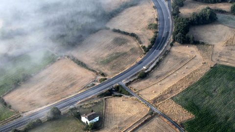Un tramo de la carretera N-540 a su paso por el municipio de Taboada, donde tuvo lugar el accidente