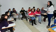 Una de las primeras clases impartida ayer por la tarde.
