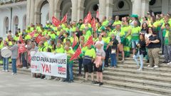 Los compaeros del trabajador agredido celebraron una concentracin pocos das despus de los hechos