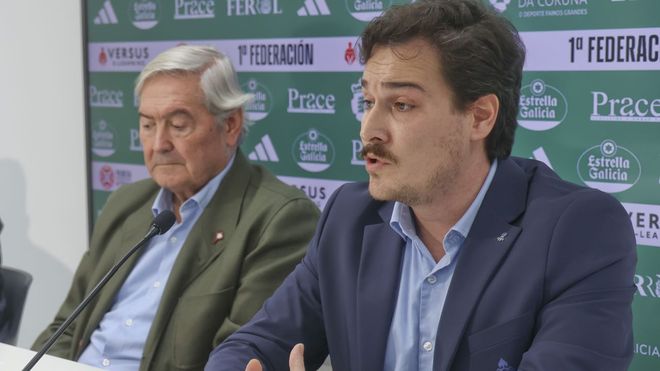 Manuel Ansede, presidente del Racing y &Aacute;lex V&aacute;zquez, director deportivo