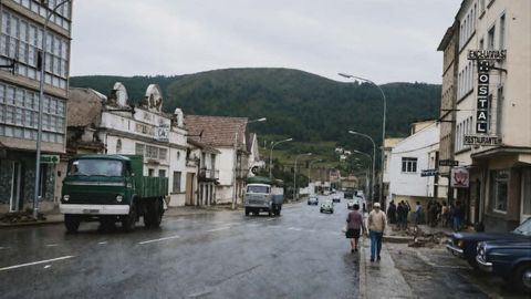 Estampa de Xuvia con las Destiler�as del Noroeste al fondo