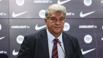 Joan Laporta.Joan Laporta, presidente del Barcelona, informa sobre la muerte del doctor Carles Miarro