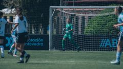 La guardameta de As Celtas Sporting Iria Ferreiro, en su debut con el primer equipo.
