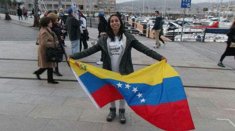 Anabel Urb�ez tras una manifestaci�n en Vigo