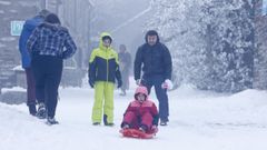 La nieve est� presente en O Cebreiro.