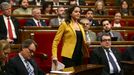 La l�der de Ciudadanos, In�s Arrimadas, se dispone a dar la r�plica al candidato Puigdemont.