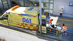 Entrada de urgencias en el Hospital de Montecelo, en Pontevedra