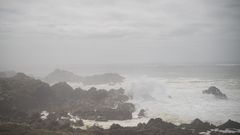 Temporal de mar, ayer en Corrubedo.