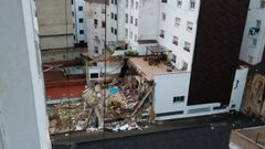 Derrumbe de una terraza en Oviedo