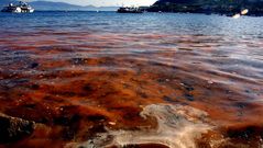 Una marea roja en una foto de archivo