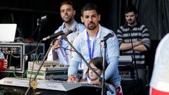 El gaditano, en la celebraci�n del pasado domingo en praza de Am�rica con su hija mayor