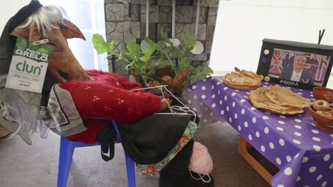 La cesta de ganadora del primer premio en la Feira do Grelo de Xestoso.