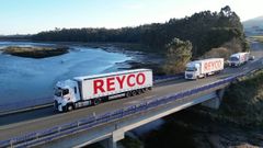 Camiones de la flota del Grupo Reyco, de Foz