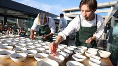 Ant�n Castro, de Casa Gaibor, elabor� tres platos para maridar�con los vinos de Mart�n C�dax
