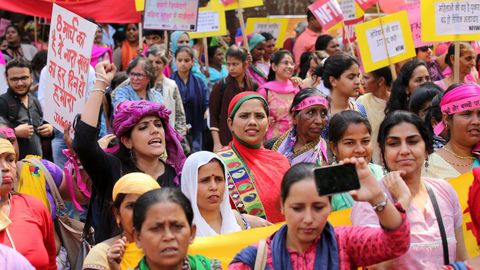 Marcha en en Nueva Delhi (India)