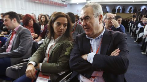 Los secretarios generales del PSOE de Madrid, Sara Hernndez, y de los socialistas murcianos, Rafael Gonzlez Tovar