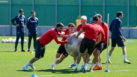 Los futbolistas del Friburgo entrenaron ayer en sesi�n matinal a las �rdenes de Schuster.