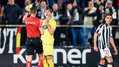 Lax Franco amonesta a Dani Barcia en el Castelln-Deportivo del ao pasado