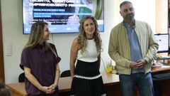 Luc�a Freitas, Martina Aneiros y Juan Jos� Couce, este martes en As Pontes.