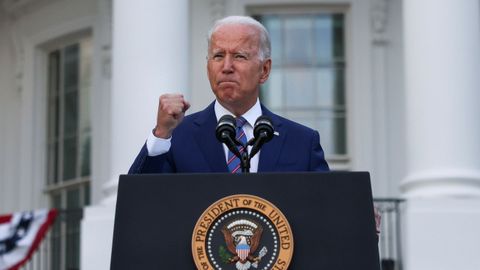 El presidente Biden durante la celebraci�n del 4 de julio en la Casa Blanca