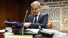 El expresidente del Gobierno Jos� Luis Rodr�guez Zapatero durante su declaraci�n en el Senado el pasado 2 de marzo.