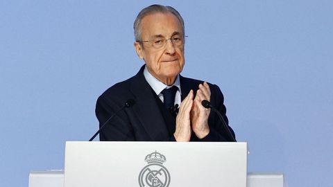 Florentino P�rez, durante una asamblea del Real Madrid.
