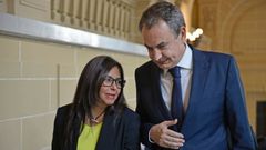 Visita a Caracas a principios del pasado mes de febrero. La presidenta interina de Venezuela y Jos� Luis Rodr�guez Zapatero se reunieron hace tres meses en el palacio de Miraflores.