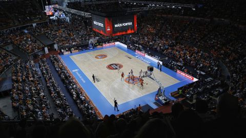 Panor�mica del Coliseum durante el derbi entre el Leyma y el Obradoiro.